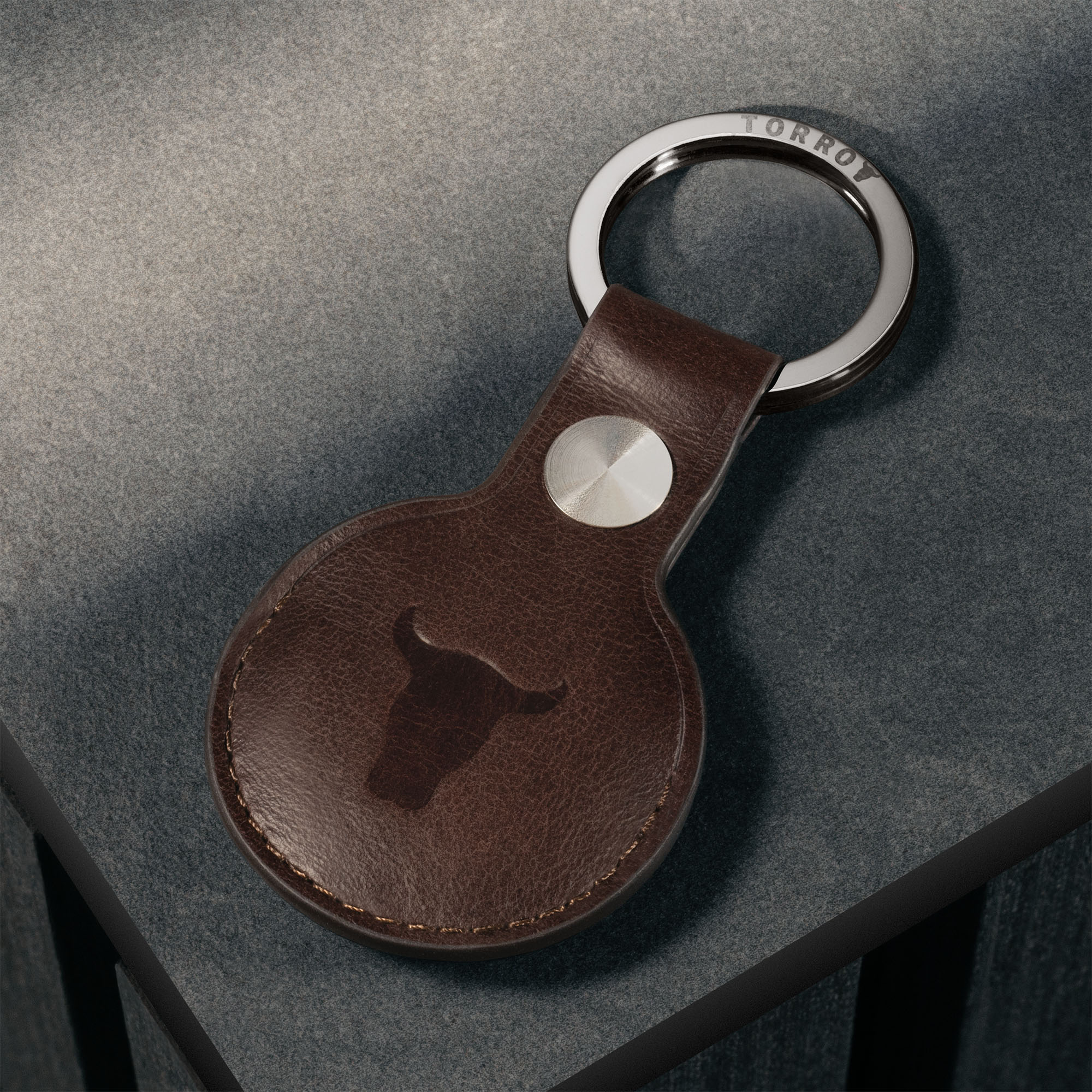 AirTag Leder-Schlüsselring / Schlüsselanhänger (mit Gebürstetem Metallring) - Image 16