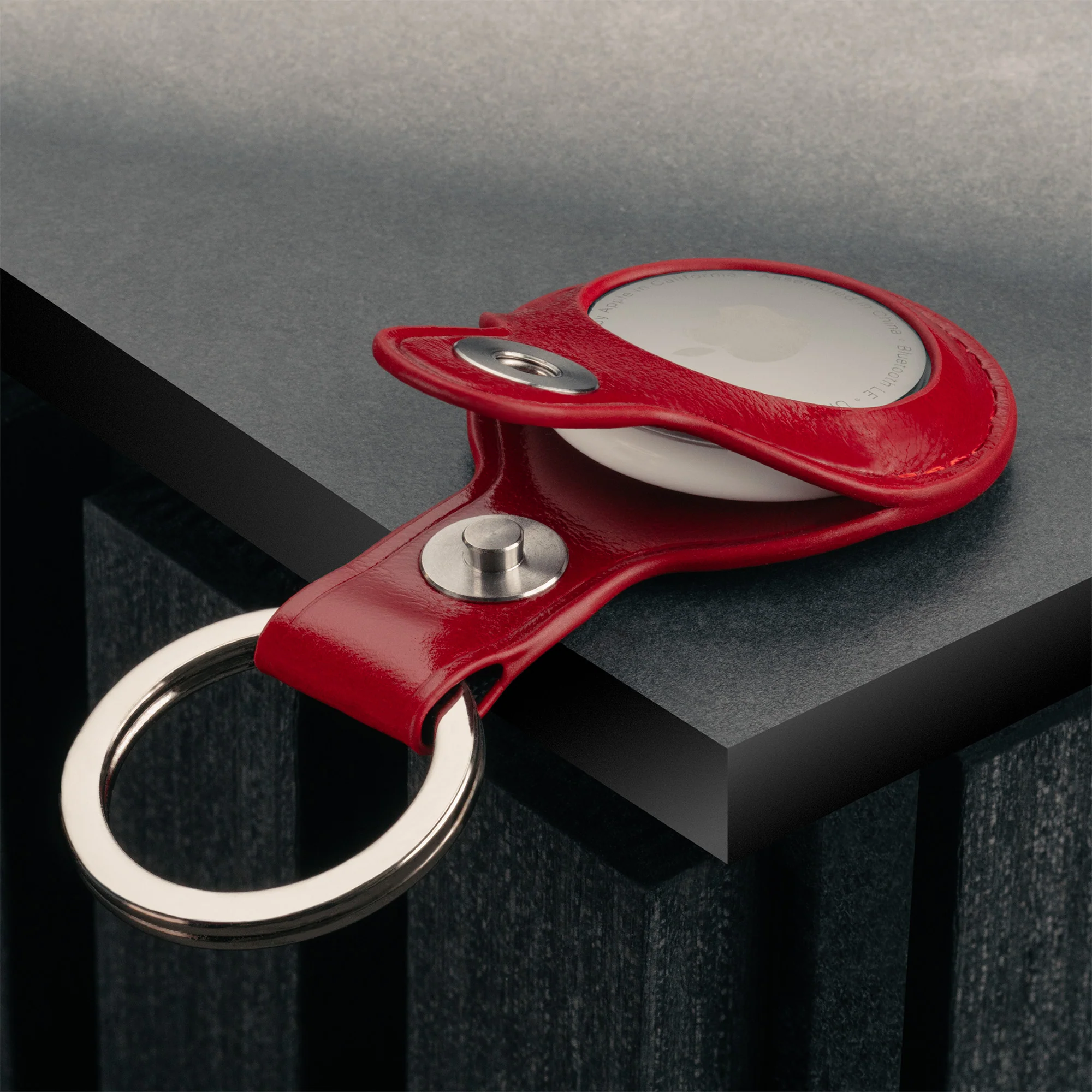 AirTag Leder-Schlüsselring / Schlüsselanhänger (mit Gebürstetem Metallring) - Image 21