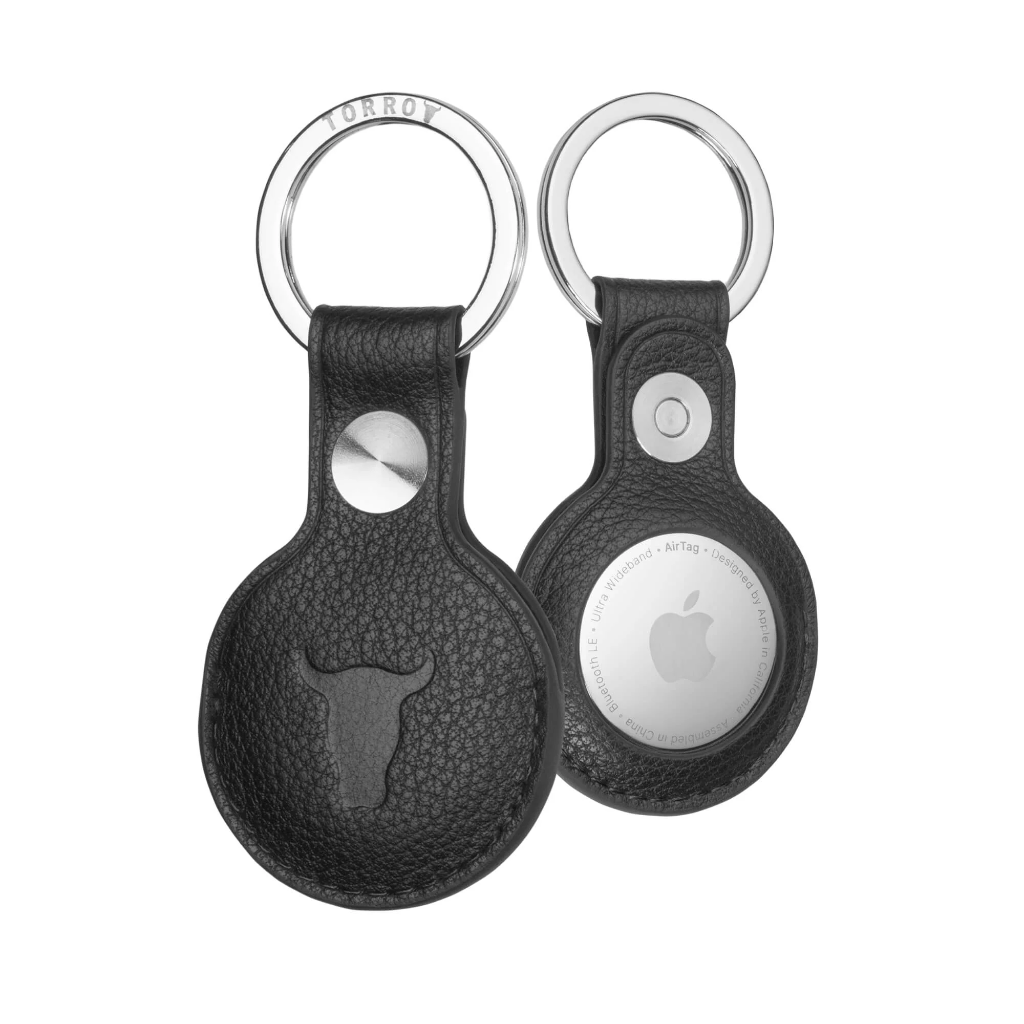 AirTag Leder-Schlüsselring / Schlüsselanhänger (mit Gebürstetem Metallring) - Image 5