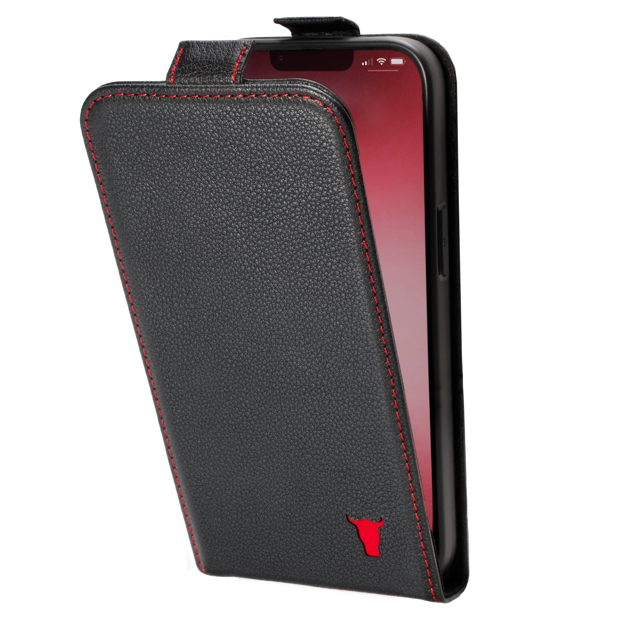 iPhone 13 Leder Flip Hülle (mit MagSafe-Aufladung)