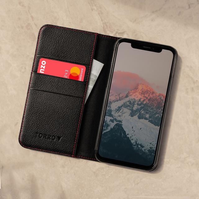 iPhone XR Leder-Wallet-Hülle (mit Standfunktion) - Image 4